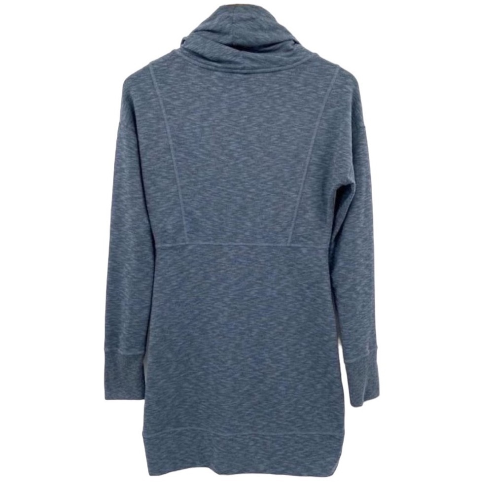ATHLETA Blue Gray Space Dye Funnel Neck Long Sleeve Knit Pullover XS Dress - Picture 3 of 7
